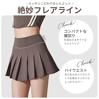 Amazon.co.jp: [MORGEN SKY] プリーツ スカート スポーツ